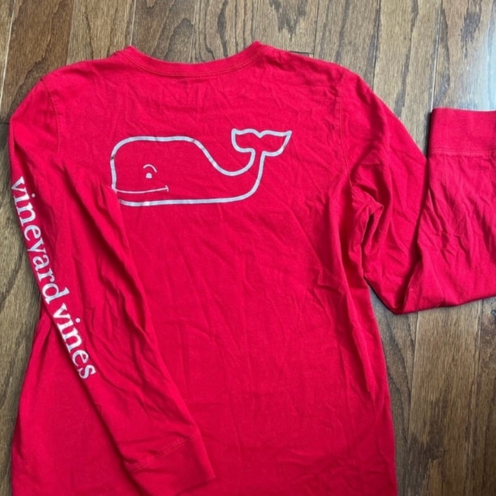 Vineyard Vines Kids Bright Red Long Sleeve Tee